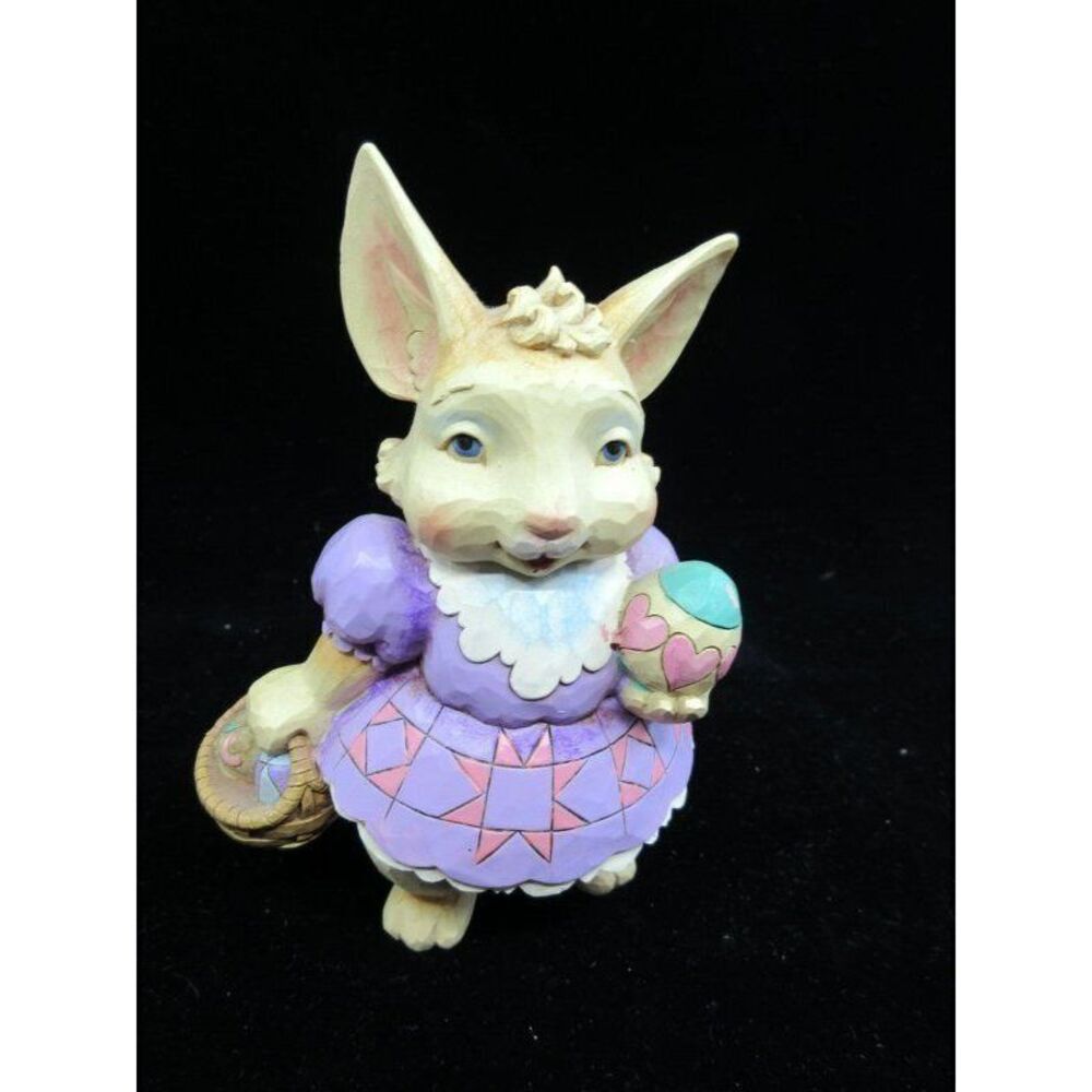 Jim Shore For Somebunny Sweet 2014 Pint Size Bunny w/Egg & Basket #4037675